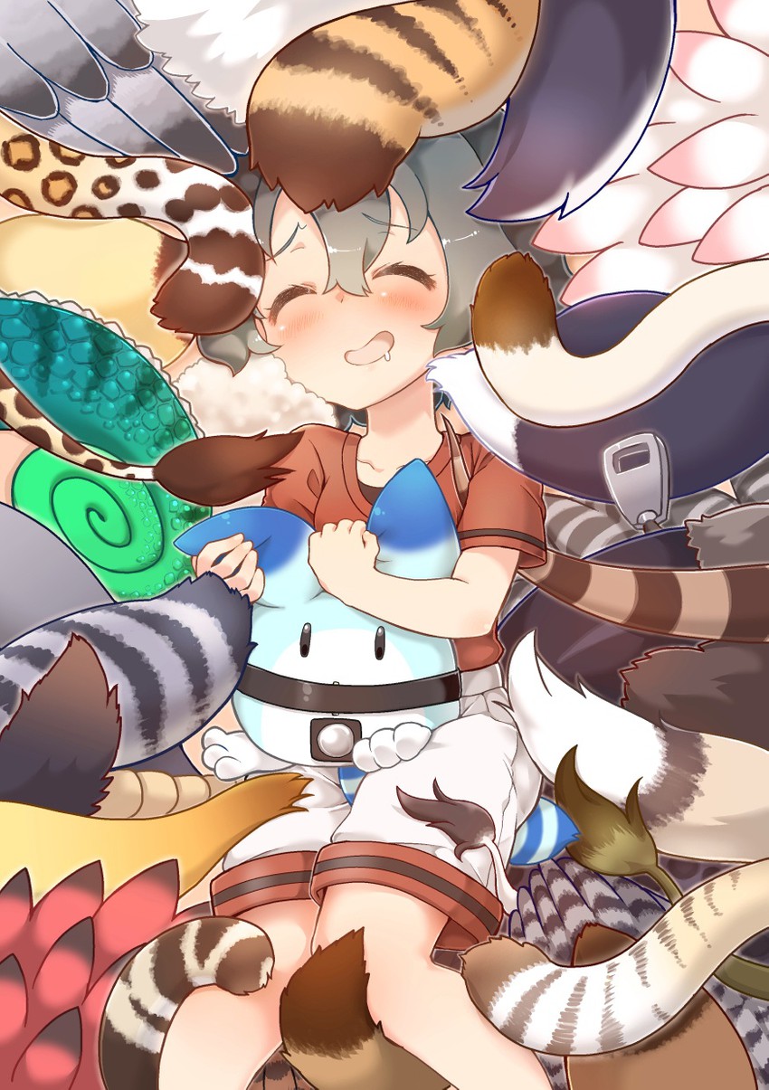 serval, kaban, common raccoon, fennec, lucky beast, and 24 more (kemono friends) drawn by tanaka_kusao