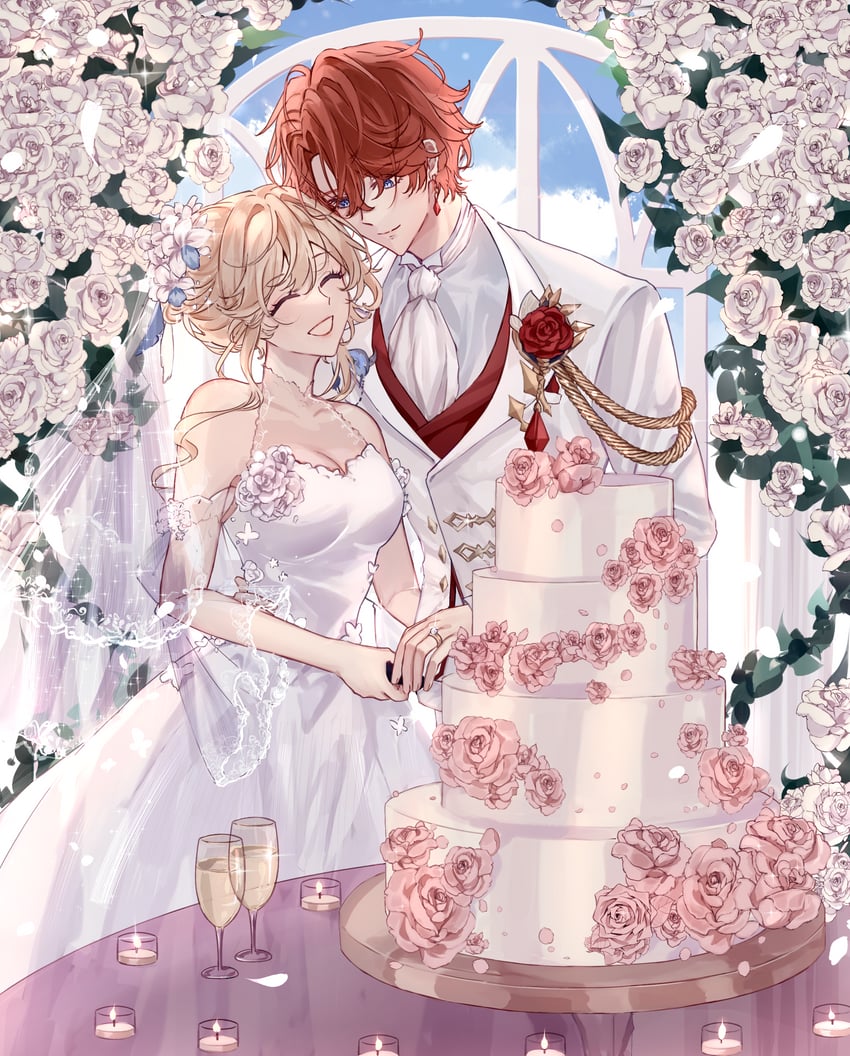 lumine and tartaglia (genshin impact) drawn by abyss_of_alyss