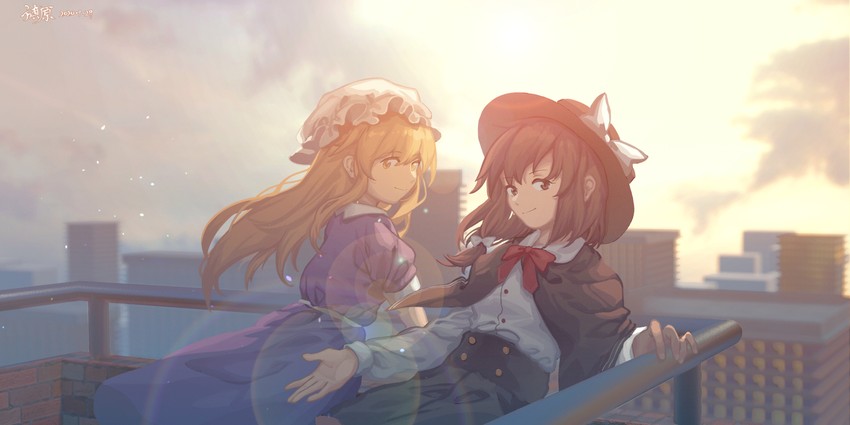 usami renko and maribel hearn (touhou) drawn by furahata_gen