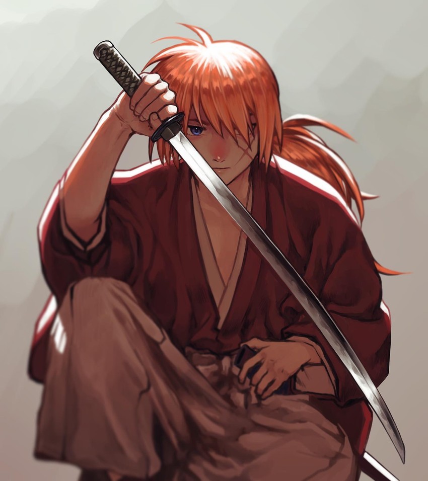 himura kenshin (rurouni kenshin) drawn by mame_moyashi