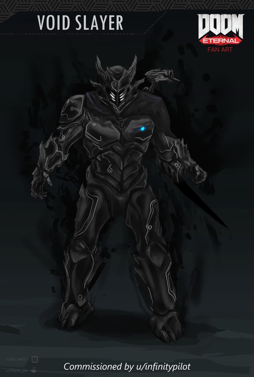 doomguy and void entity (doom and 2 more) drawn by nate_jw