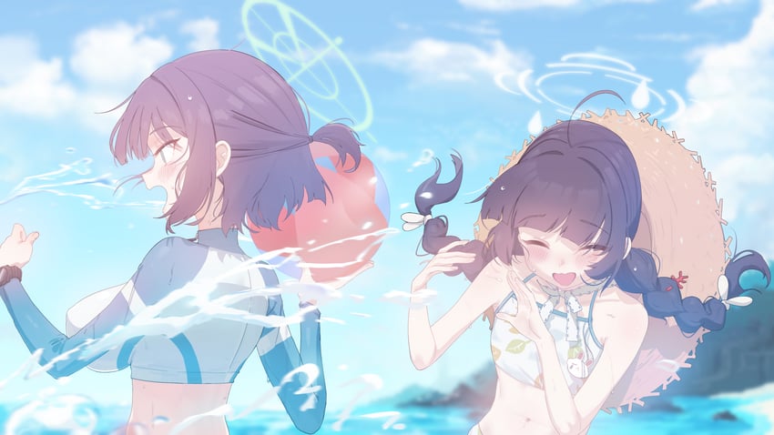 miyu and saki (blue archive) drawn by seikimatsu_rori