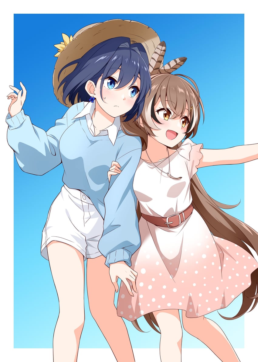 ouro kronii and nanashi mumei (hololive and 1 more) drawn by felutiahime