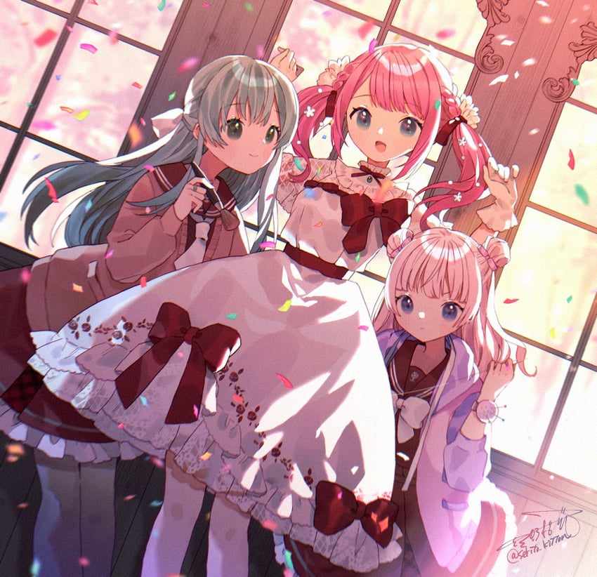 sadamori himeka, toki kureha, and tamba akari (assault lily) drawn by kitton_(hekiku13)