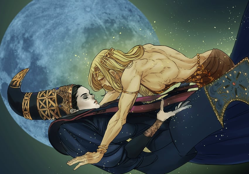 queen marika the eternal and rennala queen of the full moon (elden ring) drawn by marceline2174