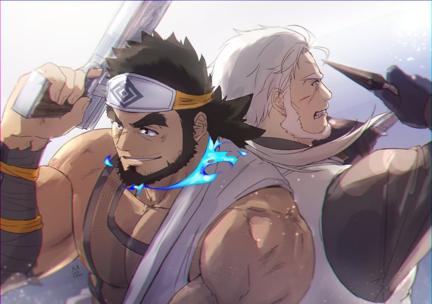 sandayu and kresnik (tokyo afterschool summoners) drawn by katoributa_a