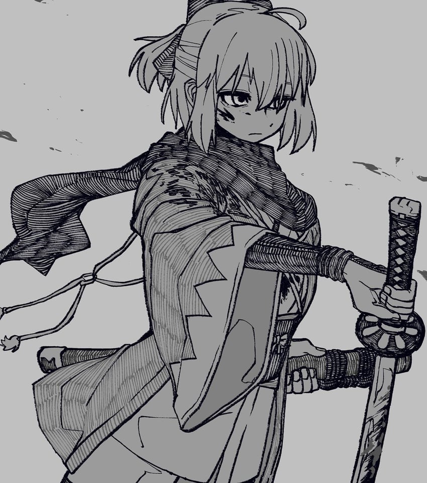 okita souji (fate and 1 more) drawn by bone_nigi