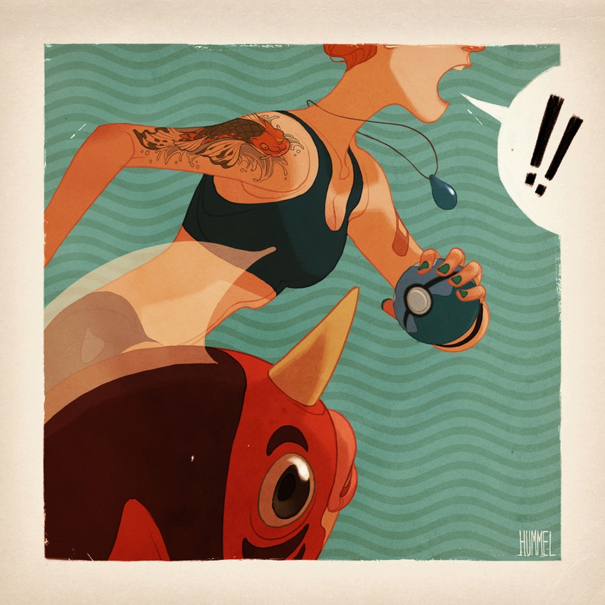 misty and seaking (pokemon and 1 more) drawn by claire_hummel