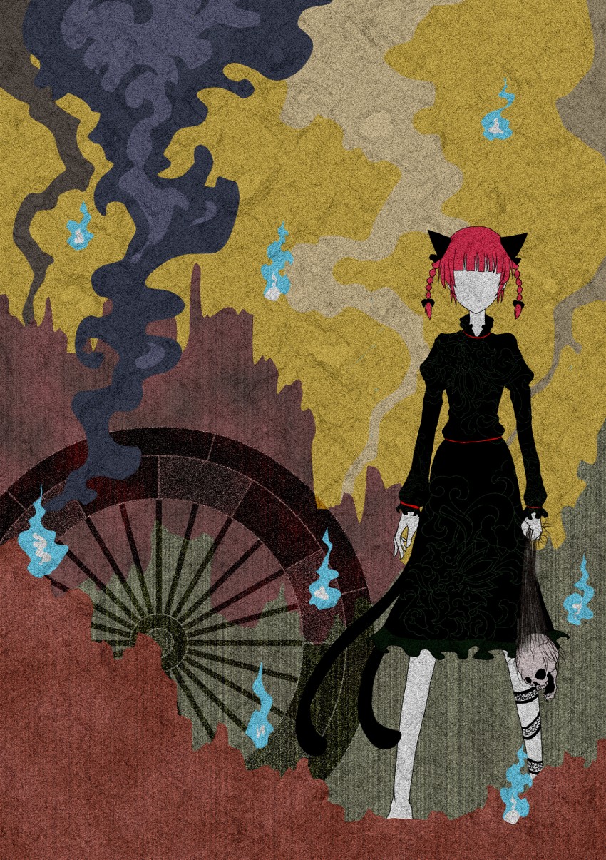 kaenbyou rin (touhou) drawn by sukuna-bikona_(tokoyo_no_higashi)