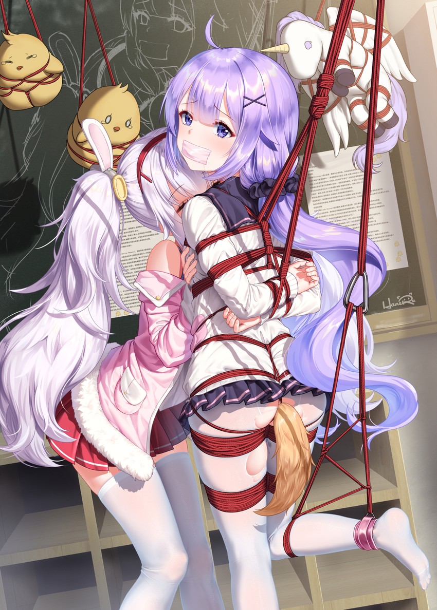manjuu, unicorn, and laffey (azur lane) drawn by haneru