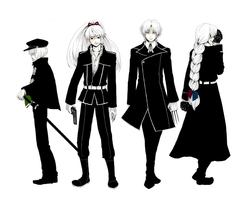 izayoi sakuya, konpaku youmu, fujiwara no mokou, and yagokoro eirin (touhou) drawn by ameya_nihachi