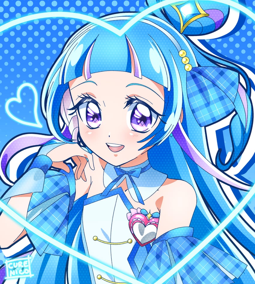 aokaze nana and cure wink (precure and 1 more) drawn by cure_nico