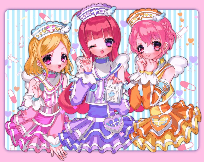 reona west, hojo sophy, and midorikaze fuwari (pretty series and 1 more) drawn by yuiitsu