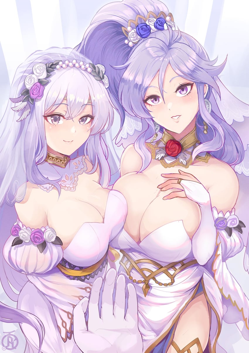 julia and ishtar (fire emblem and 2 more) drawn by revolverwing