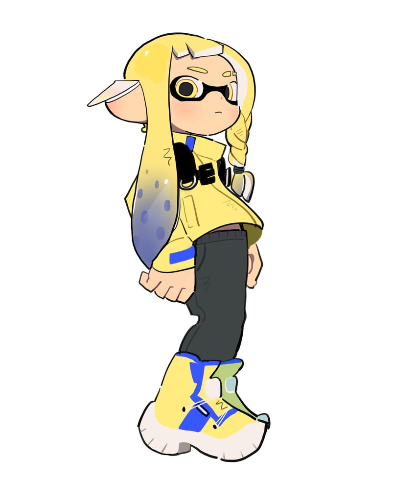 inkling player character, inkling girl, and agent 3 (splatoon and 1 more) drawn by splacon