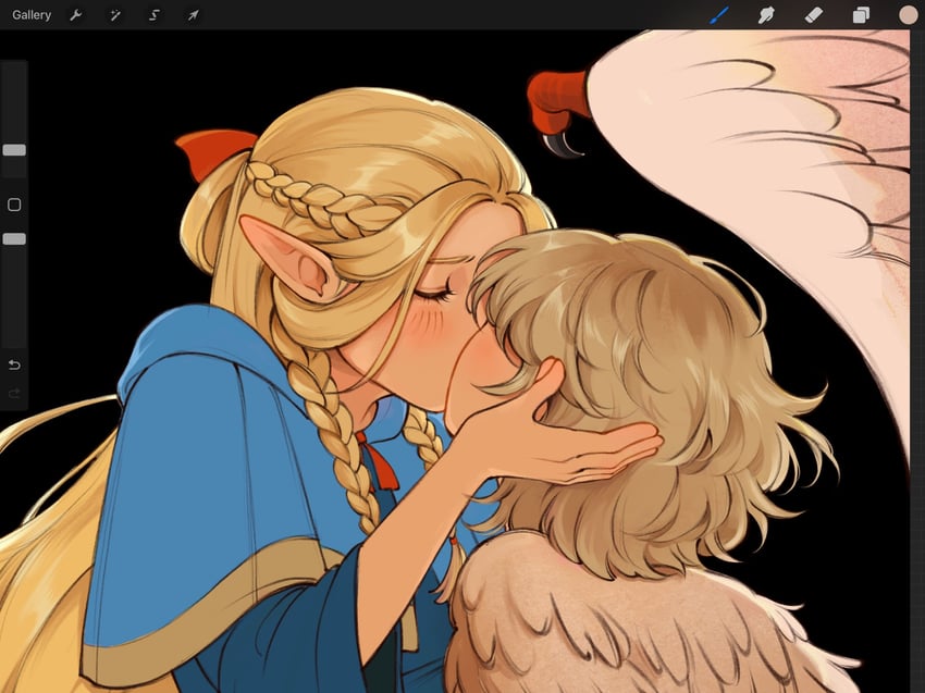 marcille donato and falin touden (dungeon meshi) drawn by qinimoonie