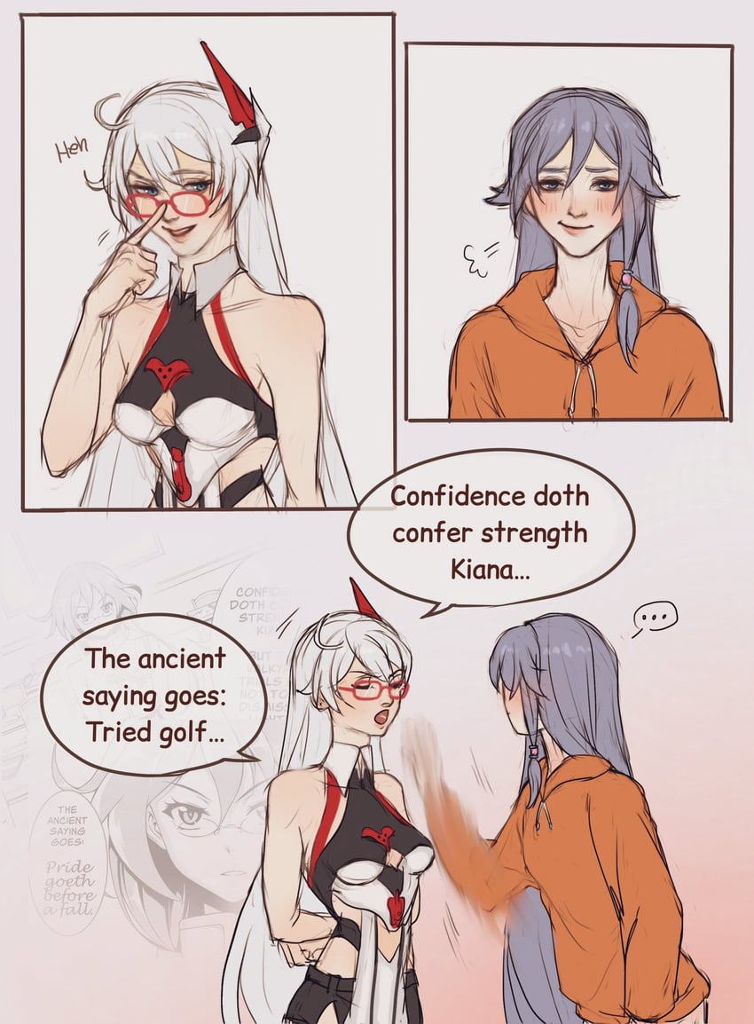 kiana kaslana and fu hua (honkai and 1 more) drawn by cryininsleep2