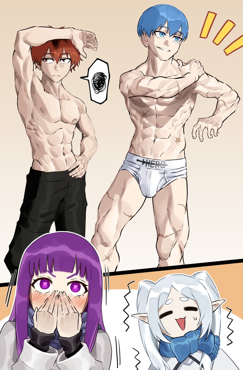 frieren, fern, stark, and himmel (sousou no frieren) drawn by dingotoad