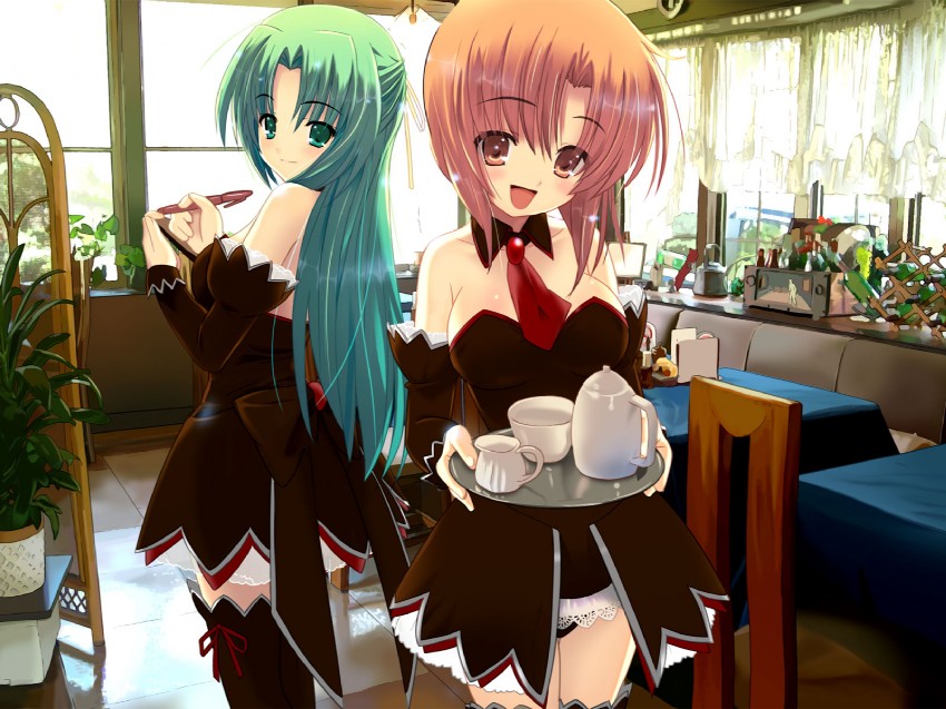 ryuuguu rena and sonozaki shion (higurashi no naku koro ni) drawn by houmitsu