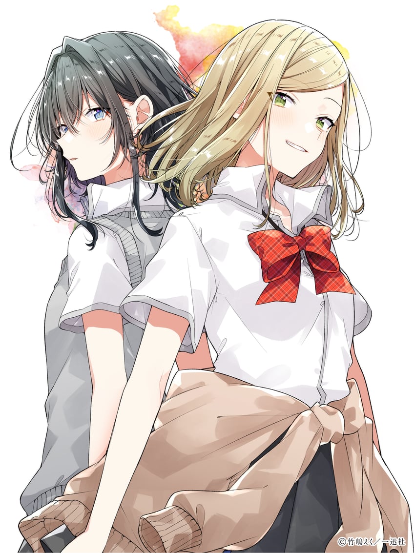 asanagi yori and mizuguchi aki (sasayaku you ni koi wo utau) drawn by takeshima_eku