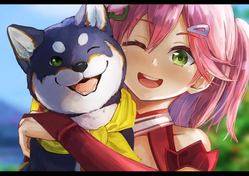 sakura miko and kuroi shiba (hololive and 1 more) drawn by konkito