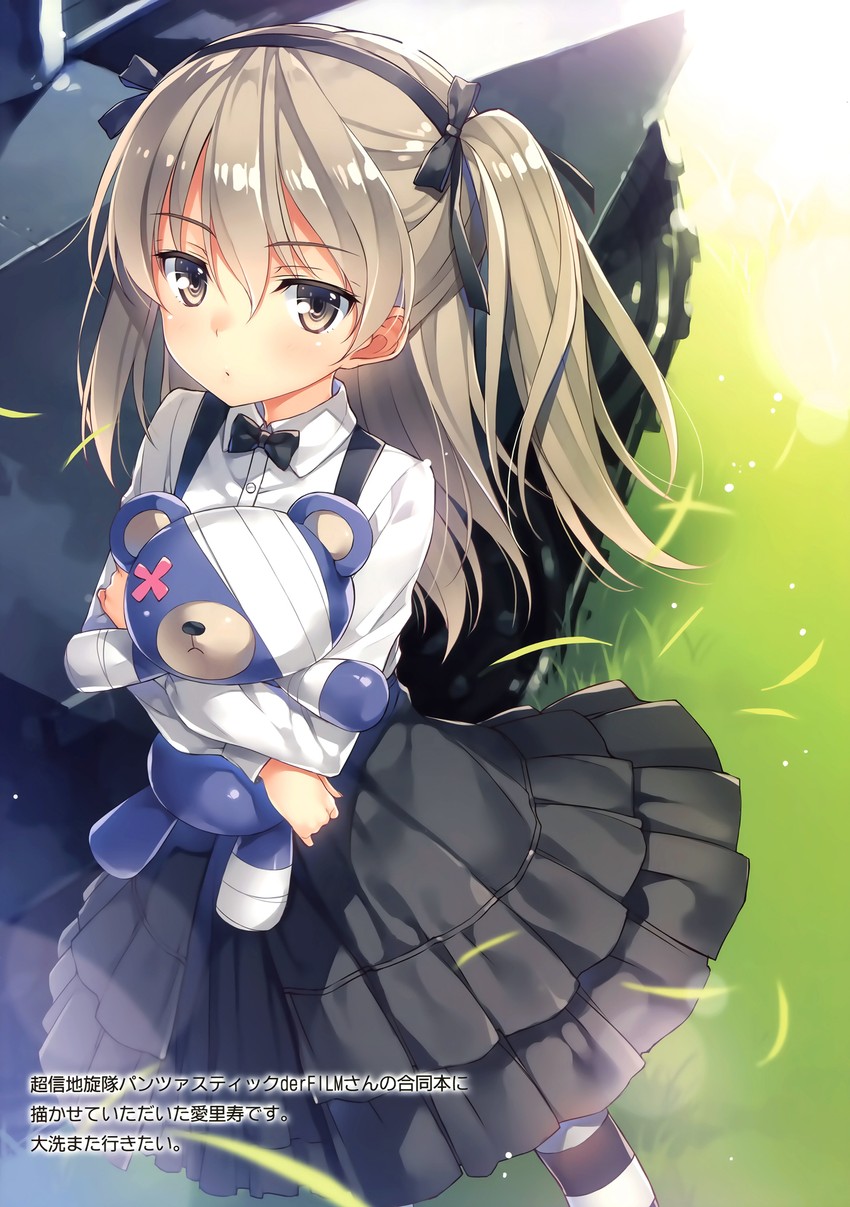 shimada arisu and boko (girls und panzer) drawn by yuuki_hagure