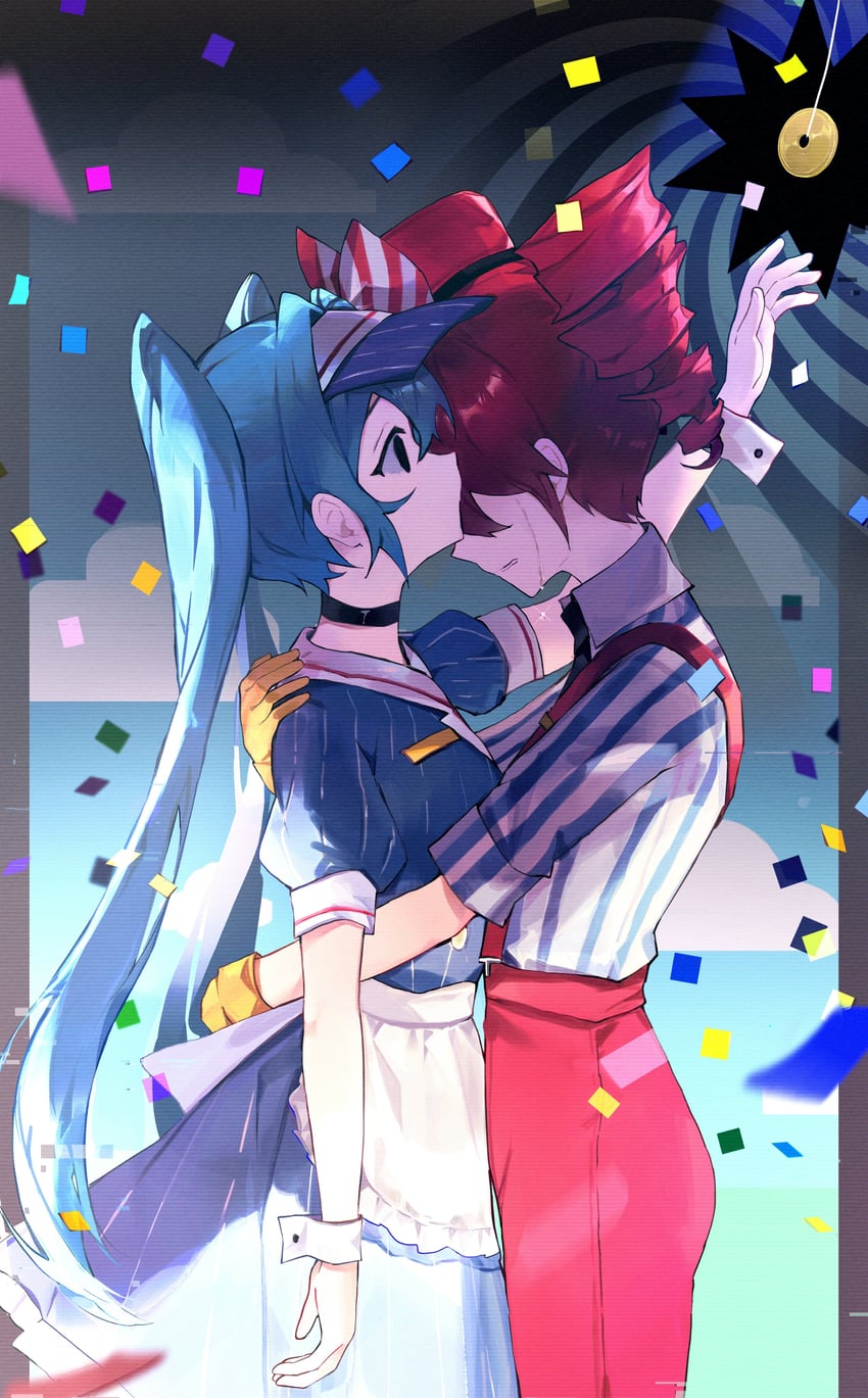 hatsune miku and kasane teto (vocaloid and 2 more) drawn by hanaya_(fleur)