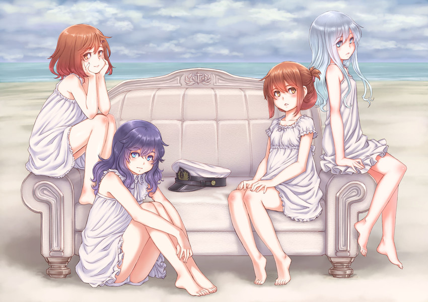 hibiki, inazuma, ikazuchi, and akatsuki (kantai collection) drawn by kosai_takayuki