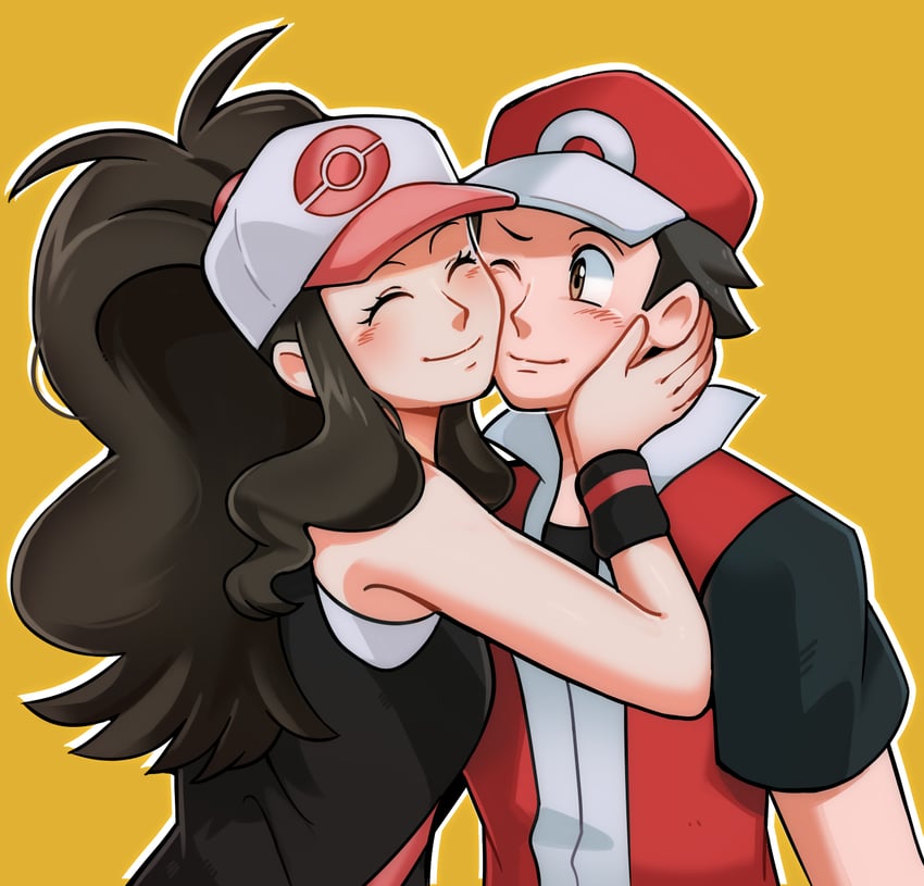 hilda and red (pokemon and 2 more) drawn by horusaku
