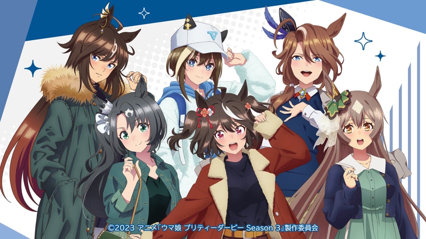 satono diamond, kitasan black, cheval grand, satono crown, duramente, and 1 more (umamusume) drawn by kabashima_yousuke