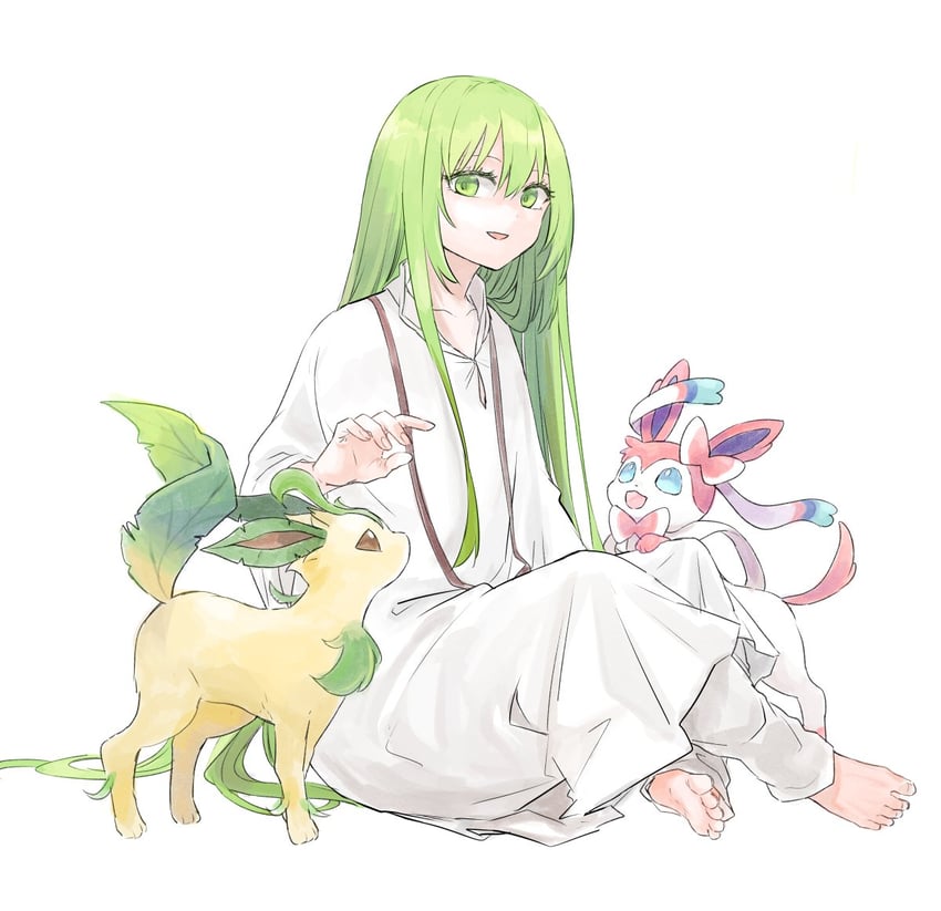 sylveon, enkidu, and leafeon (fate and 2 more) drawn by himeko_(nico6v6pachi)