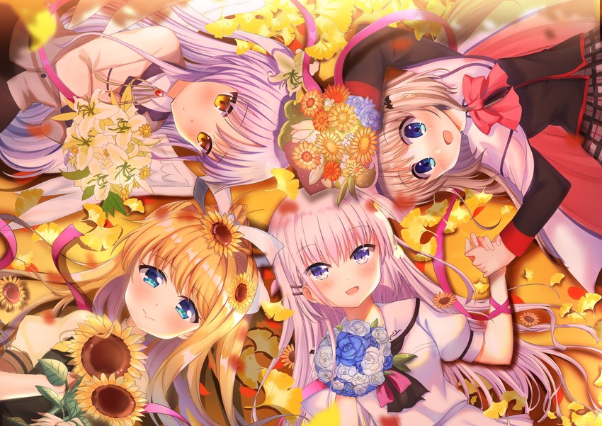 tachibana kanade, noumi kudryavka, kamio misuzu, and naruse shiroha (little busters! and 4 more) drawn by rinringyo