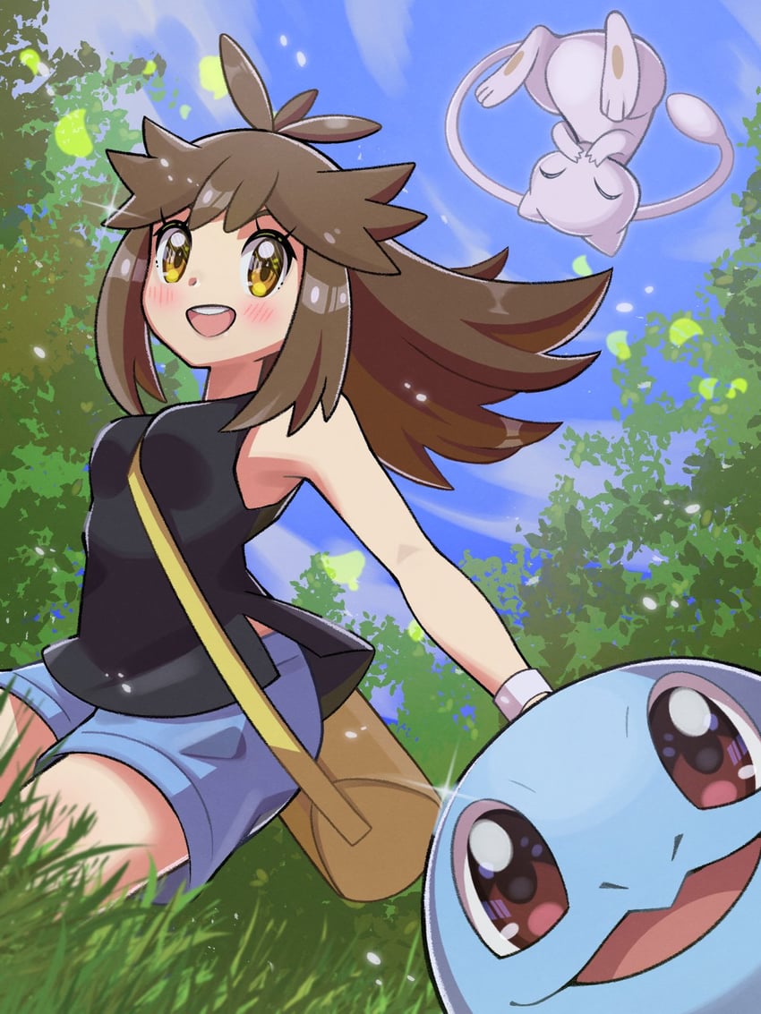 squirtle, green, and mew (pokemon and 1 more) drawn by inana_umi
