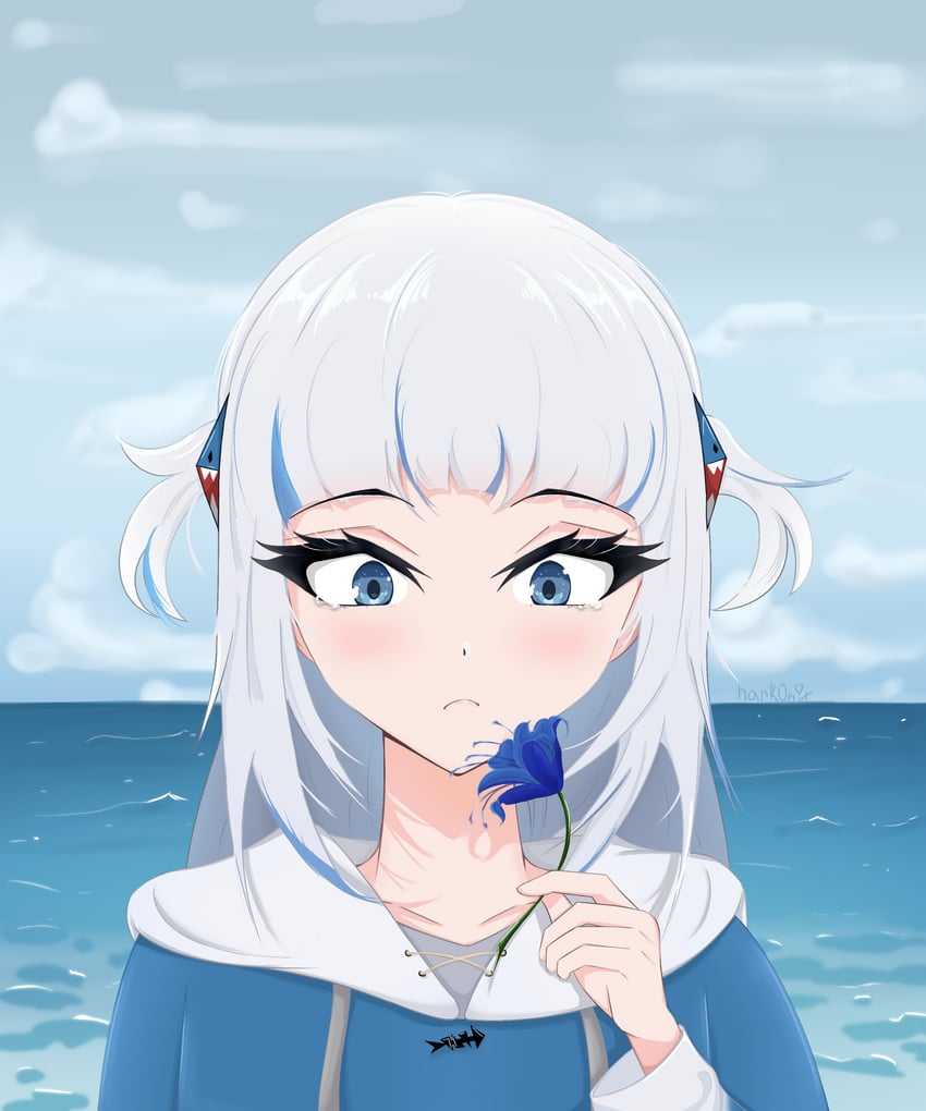 gawr gura (hololive and 1 more) drawn by nark0nix
