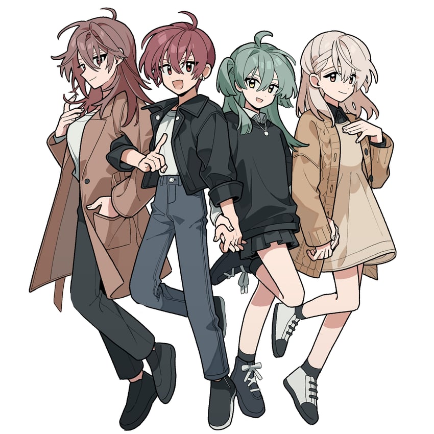 isumi haruka, natsume minami, inumaru toma, and mido torao (idolish7) drawn by nanman