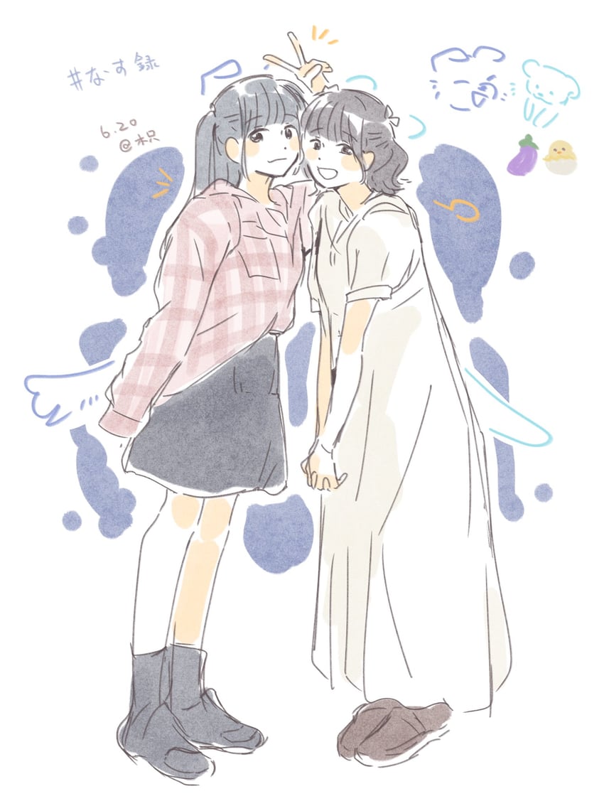 sakurai hina and nonaka kokona (real life) drawn by woodonly