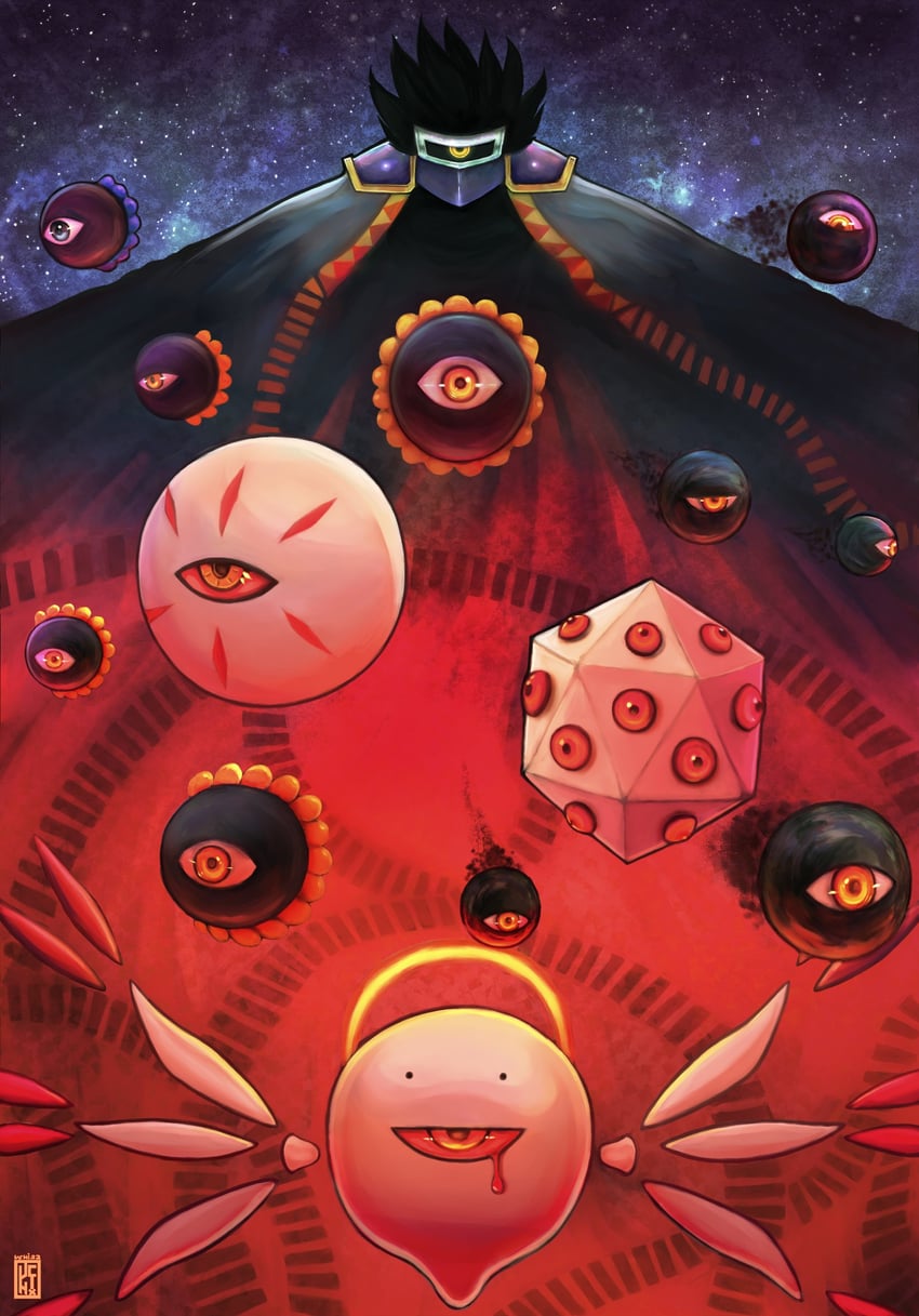 dark matter, zero two, zero, dark matter blade, and miracle matter (kirby) drawn by uchi_vs_the_world