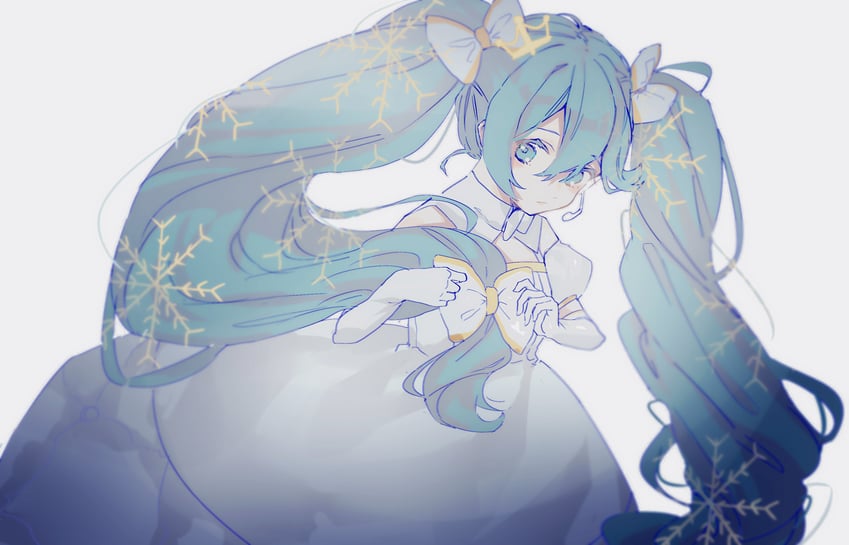 hatsune miku and yuki miku (vocaloid) drawn by ichikawa_sae