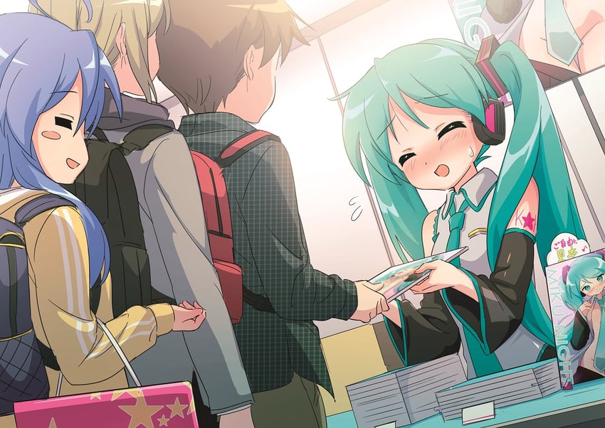 hatsune miku, hiiragi kagami, and izumi konata (vocaloid and 1 more) drawn by ichimi_renge