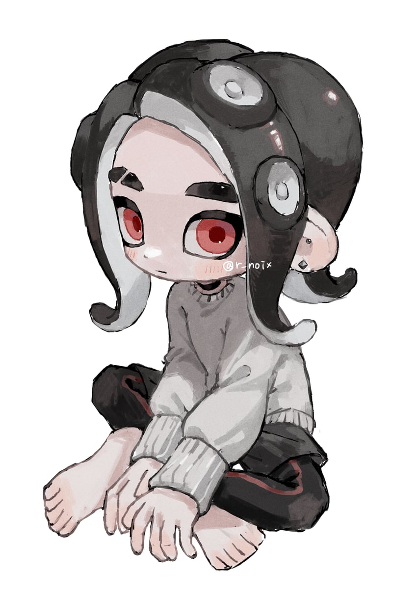 octoling player character and octoling boy (splatoon) drawn by myon_rio