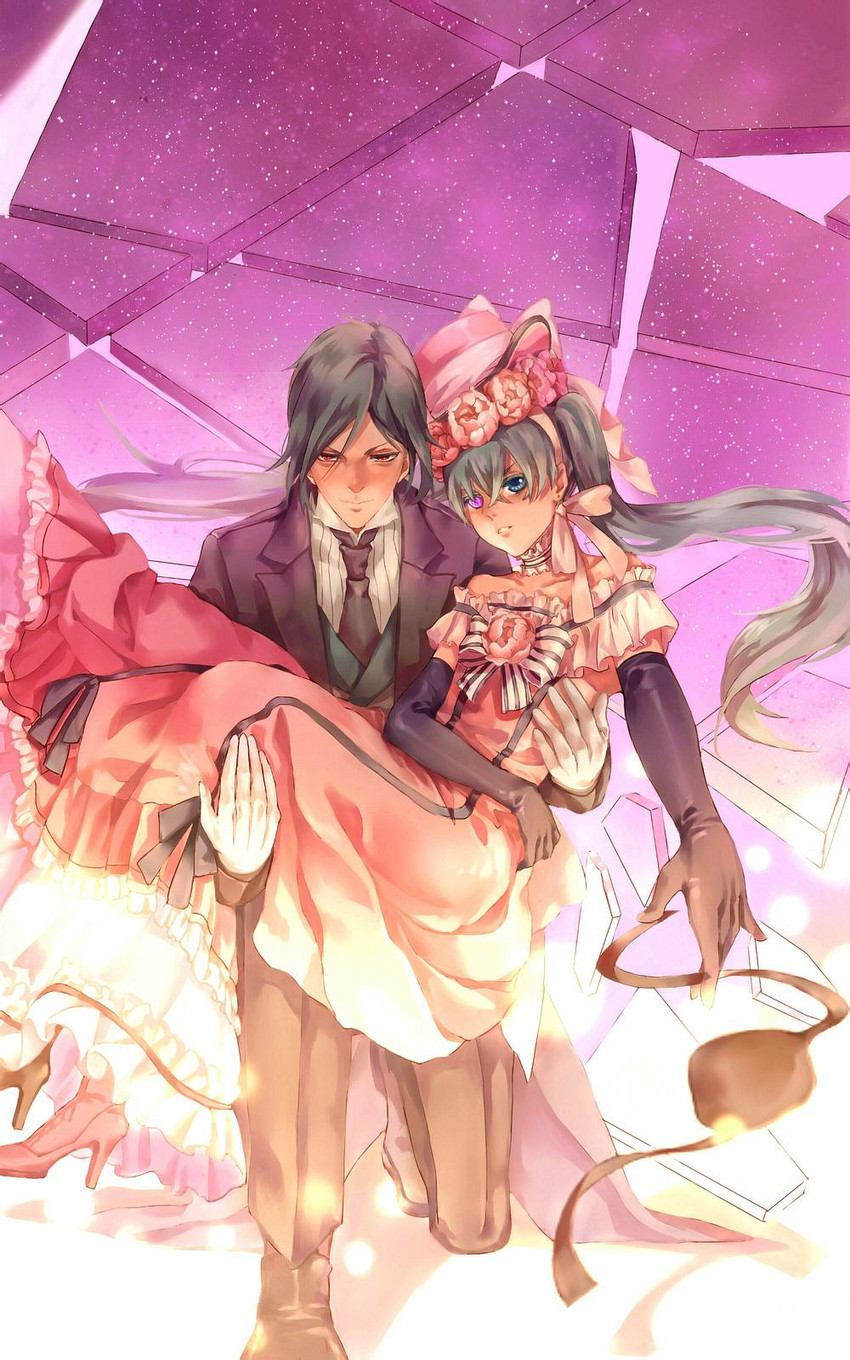 ciel phantomhive and sebastian michaelis (kuroshitsuji) drawn by dama_(sindygao)