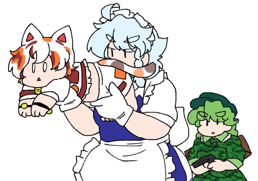 izayoi sakuya, goutokuji mike, and yamashiro takane (touhou) drawn by yanagita_(daitai_2_ton)