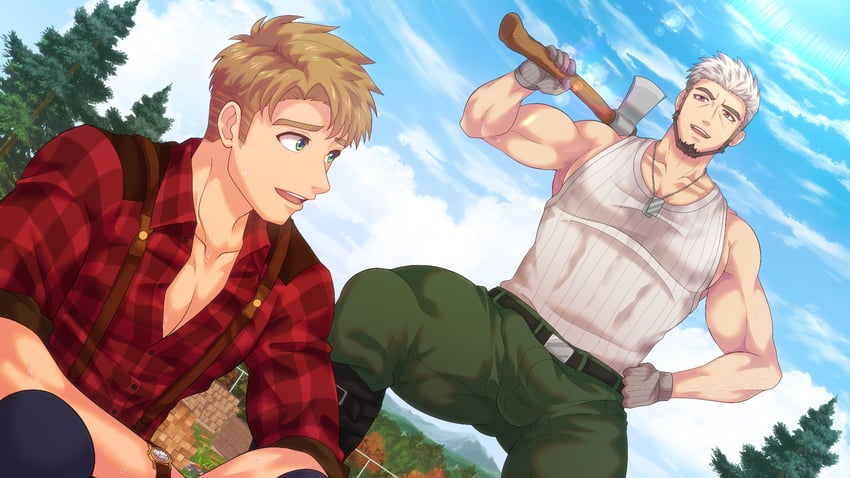 nagira yoshinori and goro nomoru (camp buddy and 1 more) drawn by mikkoukun and zamius