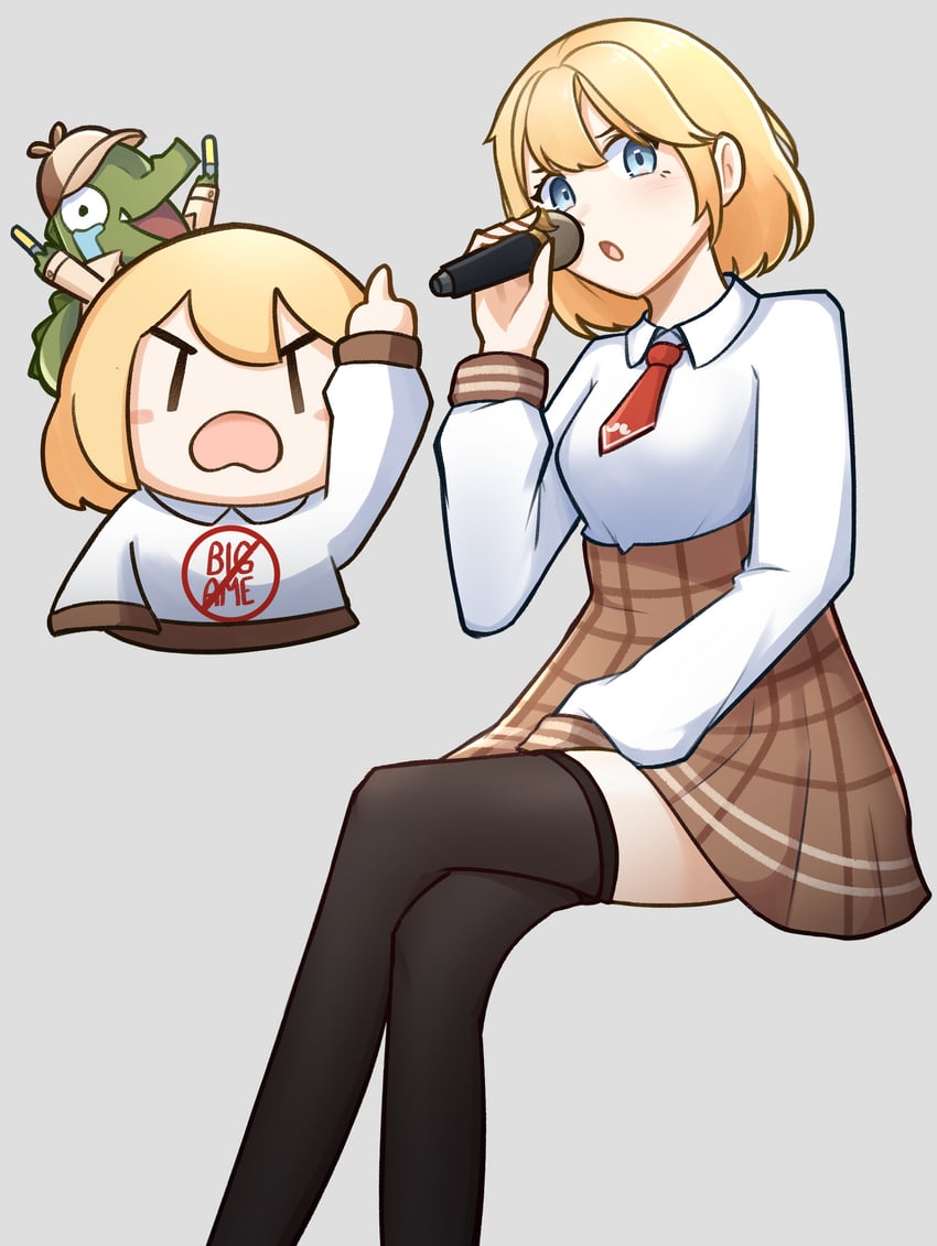 watson amelia, smol ame, and investigator (hololive and 1 more) drawn by moon_ldl