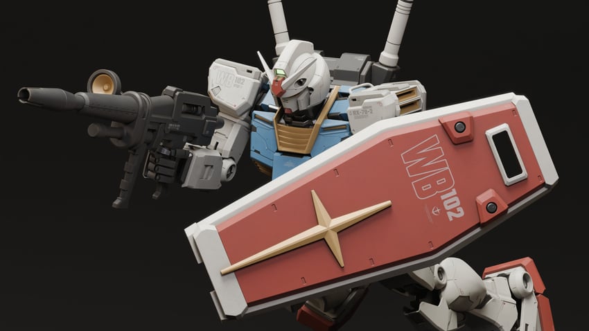 rx-78-2 gundam and white base (gundam and 1 more) drawn by mjeff