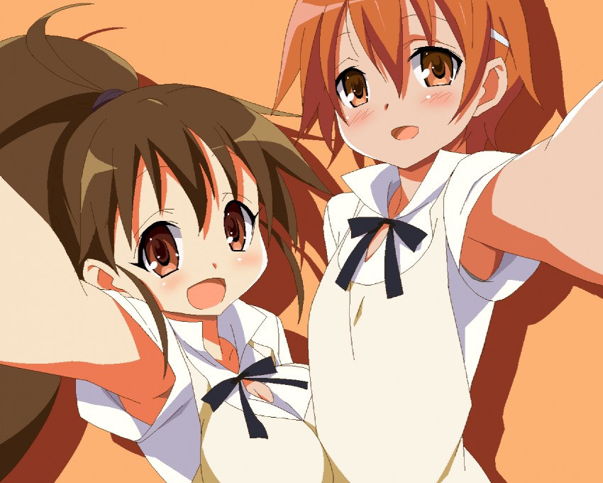 taneshima popura and inami mahiru (working!!) drawn by 9law