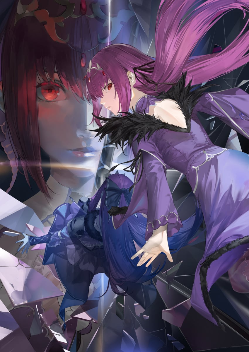 scathach and scathach skadi (fate and 1 more) drawn by blazpu