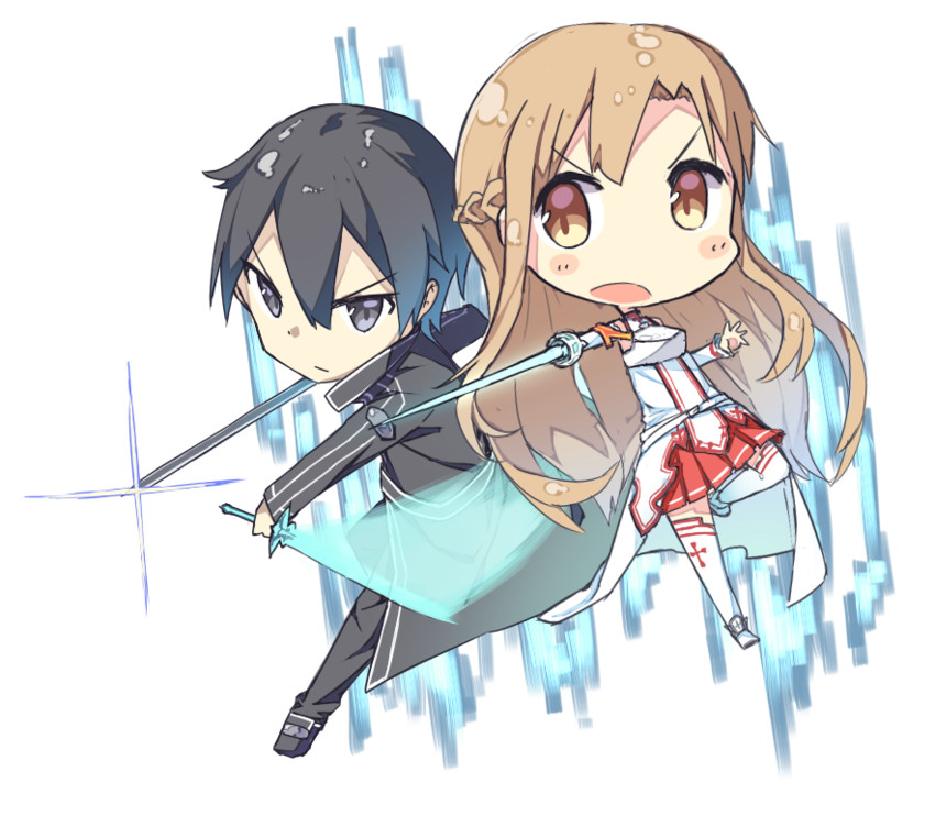 asuna and kirito (sword art online) drawn by tunamayochan