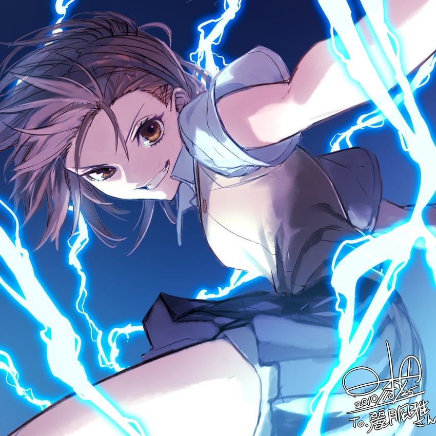 misaka mikoto (toaru majutsu no index and 1 more) drawn by hinomoto_madoka