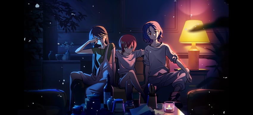 amate yuzuriha, shuji ito, and nyaan (gundam and 1 more) drawn by liang_chan_xing_make_tu